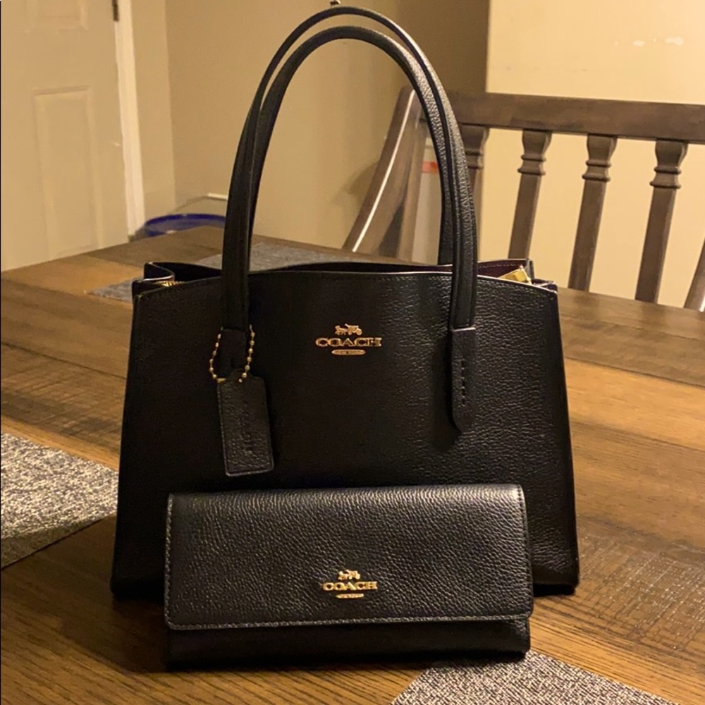 Black medium size coach purse